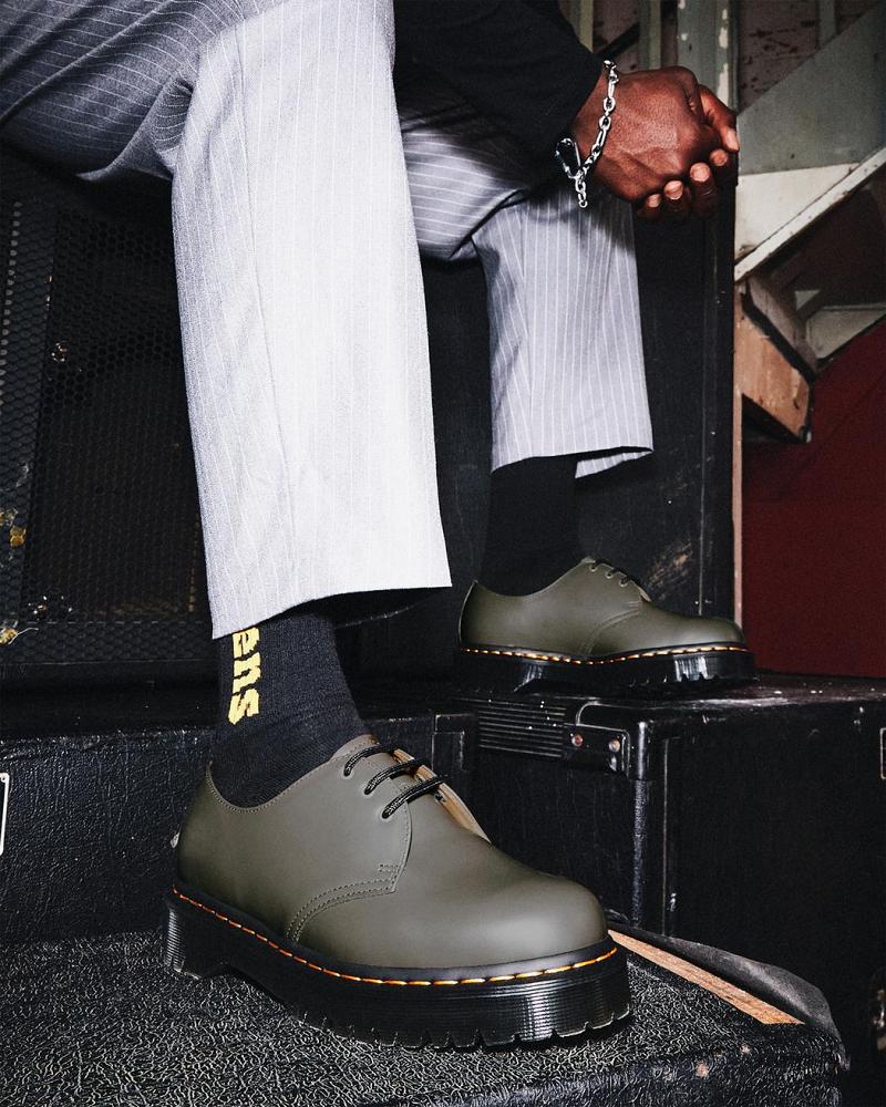 Dr Martens 1461 Bex Smooth Leren Oxford Schoenen Heren Khaki Grijs | NL 229KOR